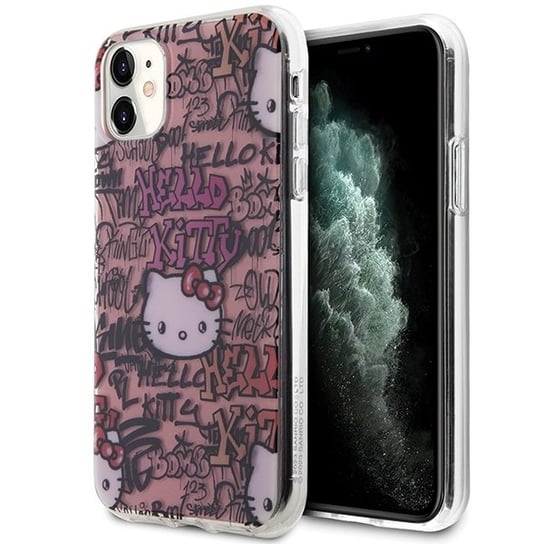 Hello Kitty Etui Obudowa Pokrowiec Do Iphone 11 / Xr 6.1" Różowy/Pink Hardcase Iml Tags Graffiti Hello Kitty
