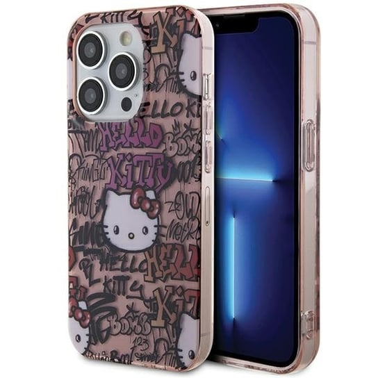 Hello Kitty Etui Obudowa Pokrowiec Do Iphone 13 Pro Max 6.7" Różowy/Pink Hardcase Iml Tags Graffiti Hello Kitty