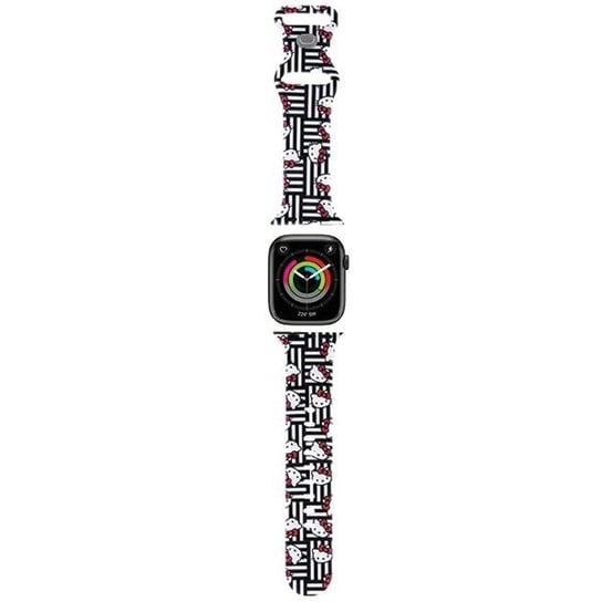 Hello Kitty Pasek HKAWMSDIESK Apple Watch 38/40/41mm czarny/black strap Silicone Heads & Stripes Hello Kitty