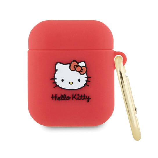 Hello Kitty Silicone 3D Kitty Head - Etui AirPods 1/2 gen (fuksja) Hello Kitty
