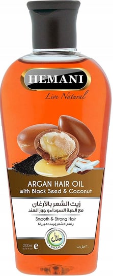 Hemani Argan Hair Oil, Arganowy Olej Do Włosów, 200 ml Hemani