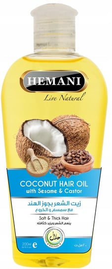 Hemani, Coconut Hair Oil, Kokosowy Olej Do Włosów, 200 Ml Hemani
