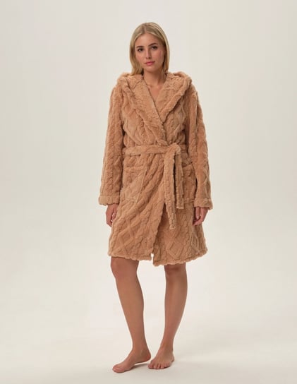 Henderson Ladies Szlafrok Fredda 41955-80X Beżowy XXL Beżowy HENDERSON
