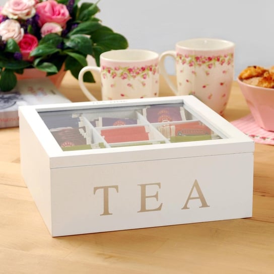 Herbaciarka Tea, biała, 9x22,5x22,5 cm Home Styling Collection