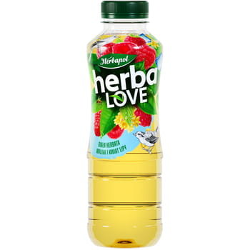 Herbapol napój HerbaLOVE o Smaku Malinowym z Ekstraktem z Kwiatu Lipy. 500ml Herbapol