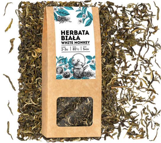 Herbata biała White Monkey 50g Jedwabny szlak