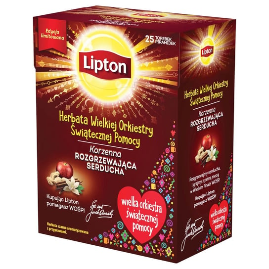 Herbata czarna korzenna Lipton Wielkiej Orkiestry Świątecznej Pomocy, 37,5 g, 25 szt. Lipton