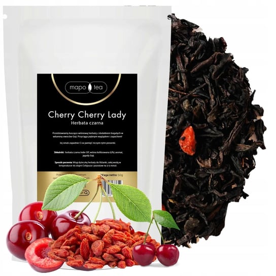 Herbata Czarna Liściasta CHERRY CHERRY LADY 50G Wiśnie Jagody Goji MaPo Tea