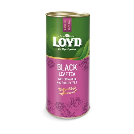 Herbata czarna liściasta Loyd z cynamonem i płatkami róży 80 g Inna marka