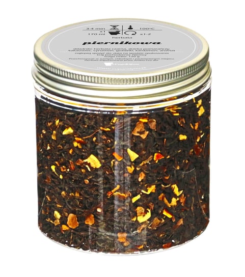 Herbata czarna PIERNIKOWA najlepsza liściasta sypana 120g skórka pomarańczy kakaowiec cynamon goździki kardamon Cup&You