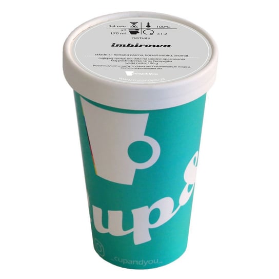 Herbata czarna smakowa CUP&YOU, imbirowa w EKO KUBKU, 120 g Cup&You