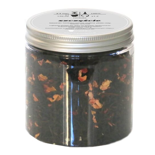 Herbata czarna SZCZĘŚCIE najlepsza liściasta sypana 120g malina płatki róży kokos aromat Cup&You