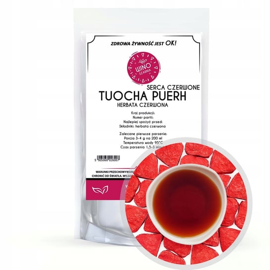 Herbata czerwona puerh prasowana TUOCHA Serca Czerwone - 500g liściasta Winoszarnia