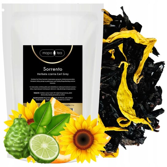 Herbata EARL GREY SORRENTO 50G Kwiat Słonecznika Kwiat Pomarańczy MaPo Tea