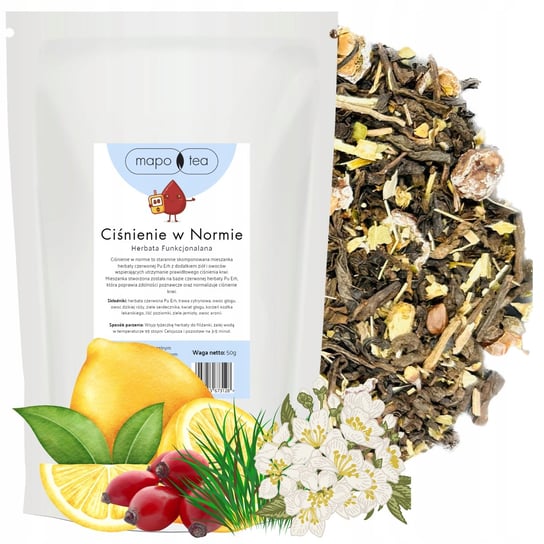 HERBATA NA CIŚNIENIE 50G CIŚNIENIE NORMA Herbata Na Nadciśnienie Ziołowa MaPo Tea
