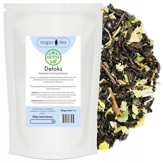 Herbata NA OCZYSZCZANIE ORGANIZMU DETOKS 50G Herbata Ziołowa Naturalna MaPo Tea