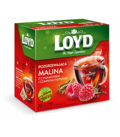 Herbata owocowa Loyd Tea malina z cynamonem 20 szt. Loyd Tea