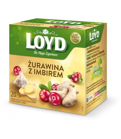 Herbata owocowa Loyd Tea z żurawiną i imbirem 20 szt. Loyd Tea