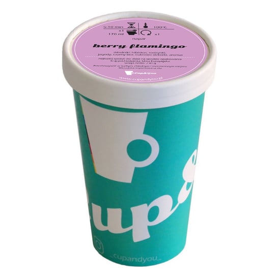 Herbata owocowa smakowa CUP&YOU, berry flamingo w EKO KUBKU, 230 g Cup&You
