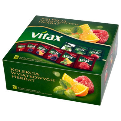 Herbata owocowa Vitax z maliną i jeżyną 90 szt. Tata