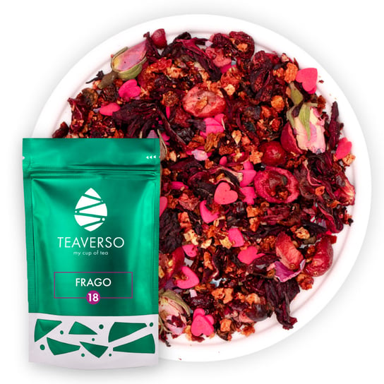Herbata owocowa z różą i serduszkami cukrowymi Frago 100 g TEAVERSO
