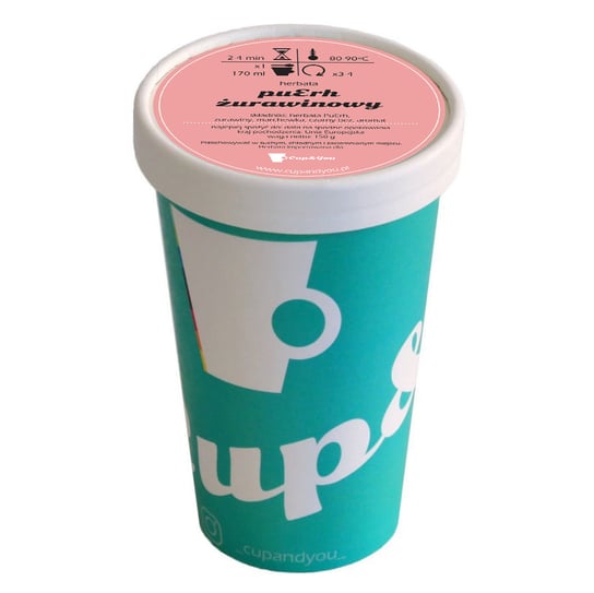 Herbata puErh smakowa CUP&YOU, żurawinowy w EKO KUBKU, 150 g Cup&You