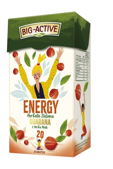 Herbata zielona BIG ACTIVE, Energy guarana z Yerba Mate, 20 torebek - 4 szt. Big-Active