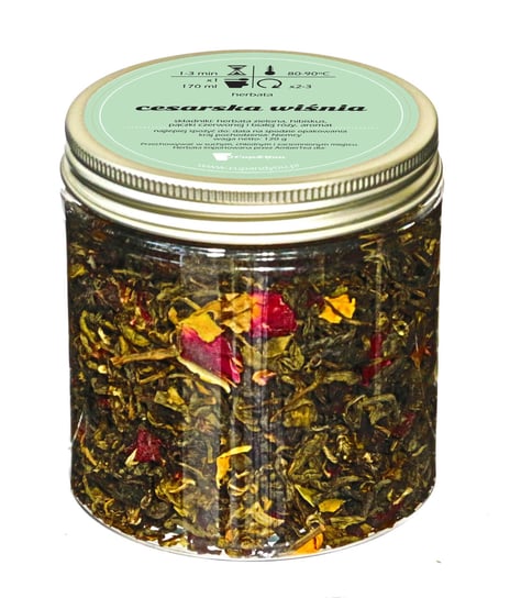 Herbata zielona CESARSKA WIŚNIA najlepsza sypana liściasta 120g hibiskus pączki czerwonej i białej róży Cup&You