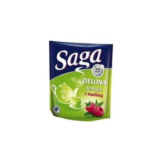 Herbata zielona, ekspresowa SAGA Zielona herbata z maliną, 25x1,3 g Saga