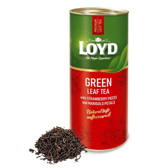 Herbata zielona liściasta Loyd z kawałkami truskawki i płatkami nagietka 80 g Loyd Tea