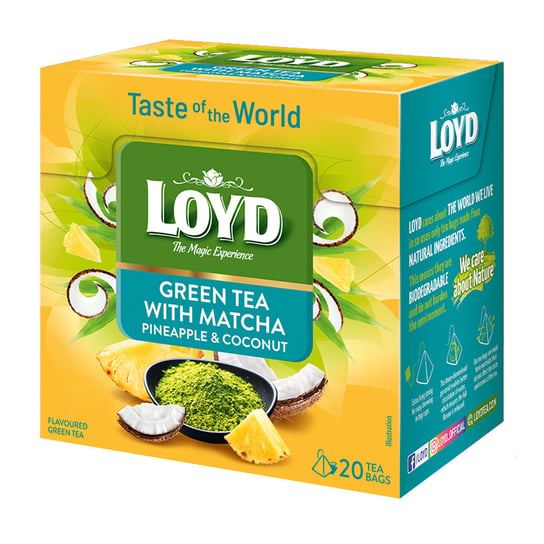 Herbata Zielona Loyd Taste Of The World O Smaku Kokosa I Ananasa Z Herbatą Zieloną Matcha 20 Torebek Loyd Tea