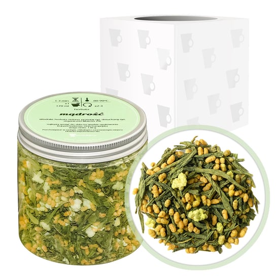 Herbata zielona MĄDROŚĆ matcha prażony ryż na prezent upominek 130g ...
