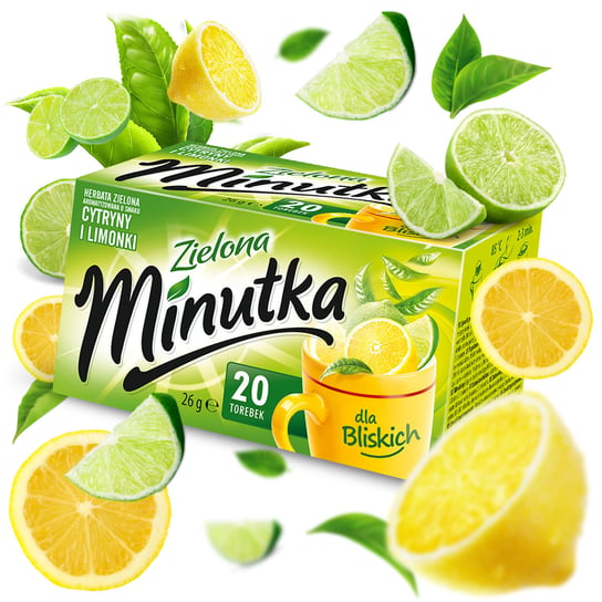 Herbata zielona Minutka z cytryną i limonką 20 torebek Minutka