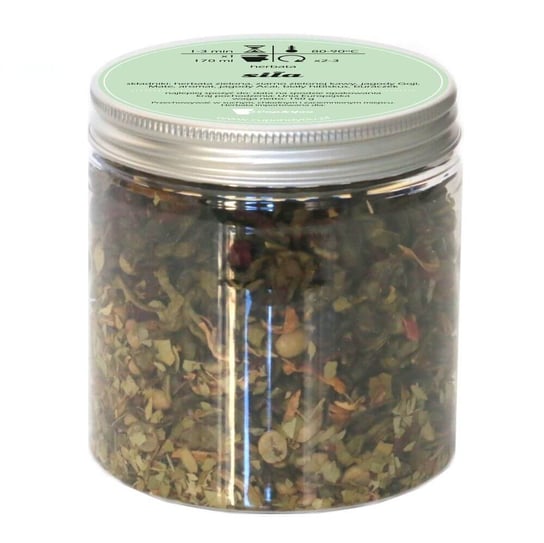 Herbata zielona SIŁA najlepsza sypana liściasta 150g ziarno zielonej kawy jagody Goji Mate jagody Acai biały hibiskus buraczek Cup&You