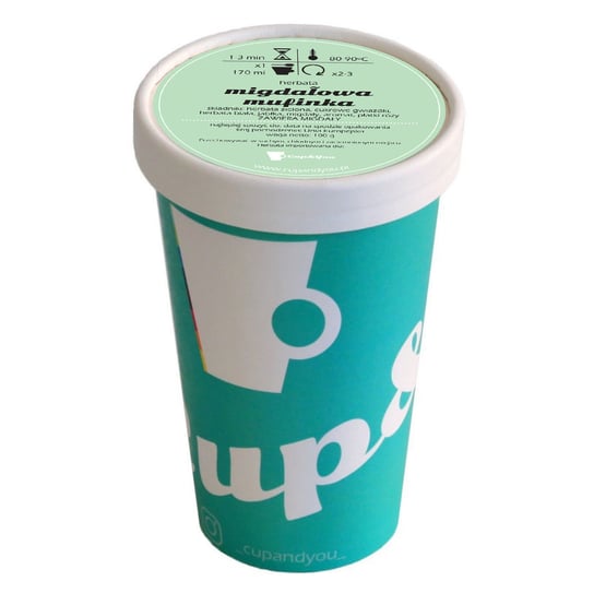Herbata zielona smakowa CUP&YOU, migdałowa muffinka w EKO KUBKU, 100 g Cup&You