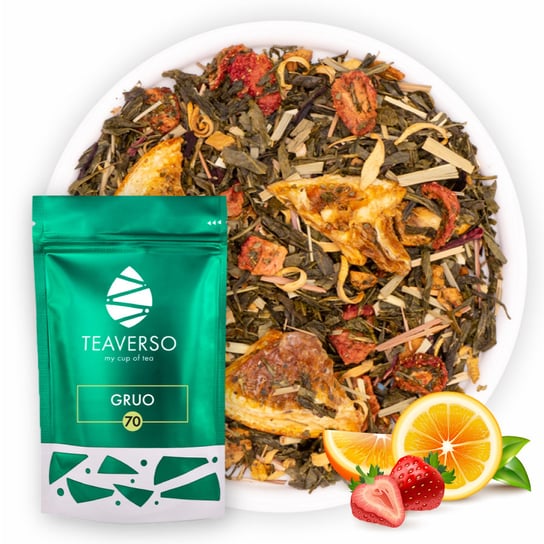 Herbata zielona Teaverso z truskawką i pomarańczą 50 g TEAVERSO