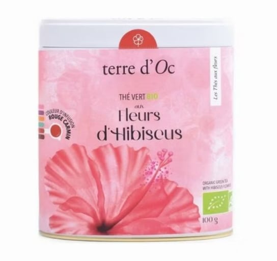 Herbata Zielona W Ozdobnej Puszce 100 G Fleurs D'Hibiscus Terre D'Oc Terre D'oc
