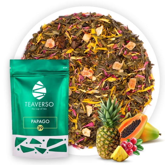 Herbata zielona z ananasem i papają  Papago  100 g TEAVERSO