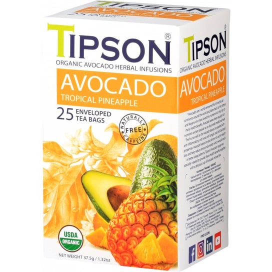 Herbata ziołowa Tipson z ananasem i hibiskusem 25 szt. Tipson