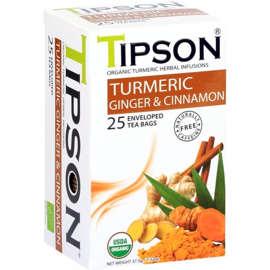 Herbata ziołowa Tipson z imbirem i cynamonem 25 szt. Tipson