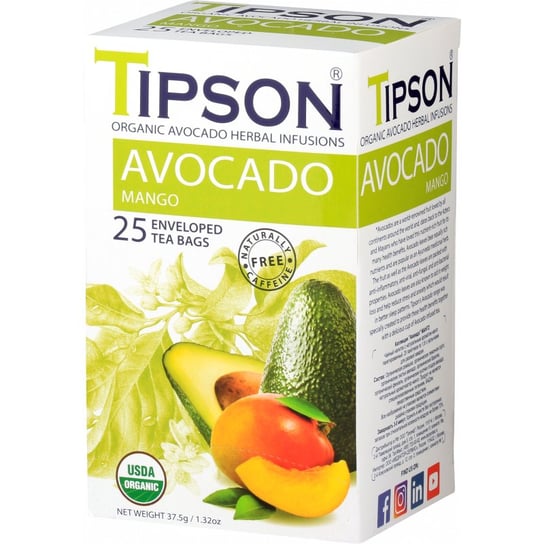 Herbata ziołowa Tipson z mango i awokado 25 szt. Tipson