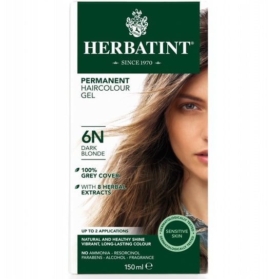 Herbatint, Farba do włosów, 6N Ciemny blond, 150 ml HERBATINT