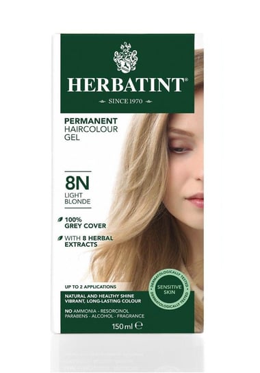 Herbatint, Farba do włosów, 8N Jasny blond, 150 ml HERBATINT