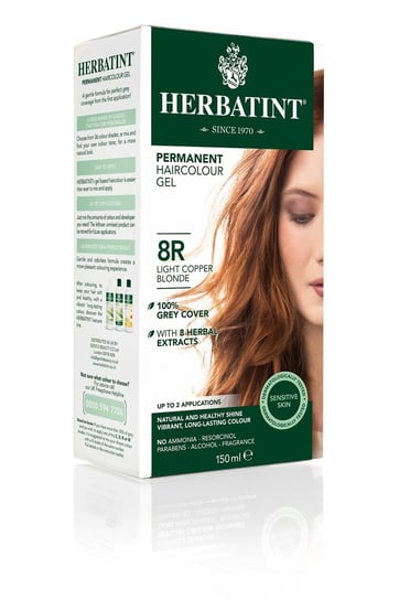 Herbatint, farba do włosów 8R Jasny Miedziany Blond, 150 ml HERBATINT