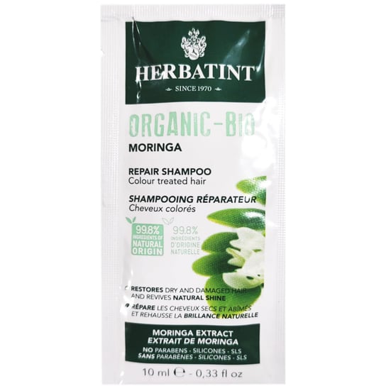 Herbatint Organic Bio Moringa, Szampon naprawczy do włosów, nawilżający, 10ml HERBATINT