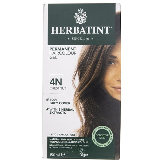 Herbatint, trwała farba do włosów 4N Kasztan, 150 ml HERBATINT