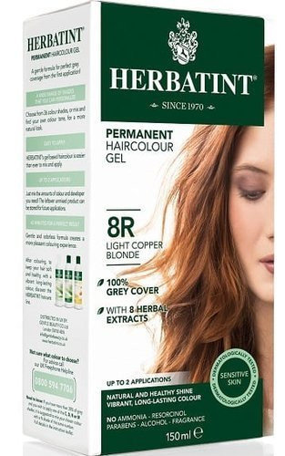 Herbatint, trwała farba do włosów 8R jasny miedziany blond, 150 ml HERBATINT