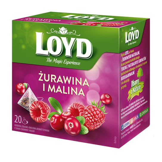 Herbatka owocowa Loyd Żurawina i Malina 20 torebek Loyd Tea
