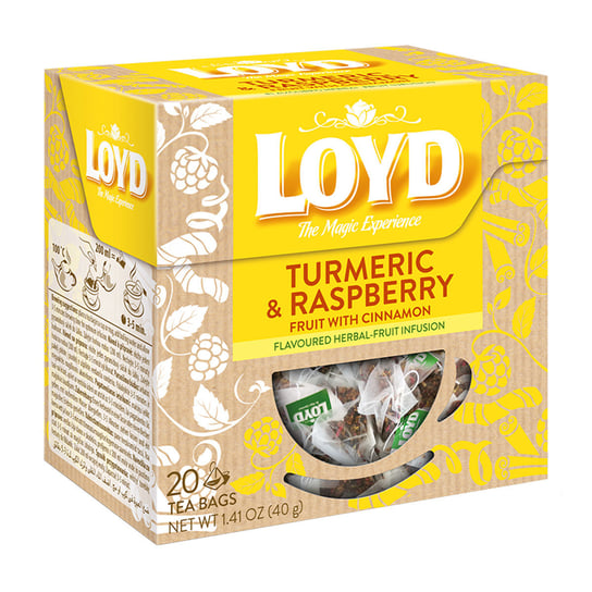 Herbatka owocowa - ziołowa Loyd Kurkuma i Malina 20 torebek Loyd Tea