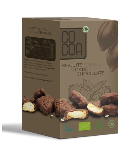 Herbatniki mini w ciemnej czekoladzie, Bio, 80g, Cocoa Cocoa
